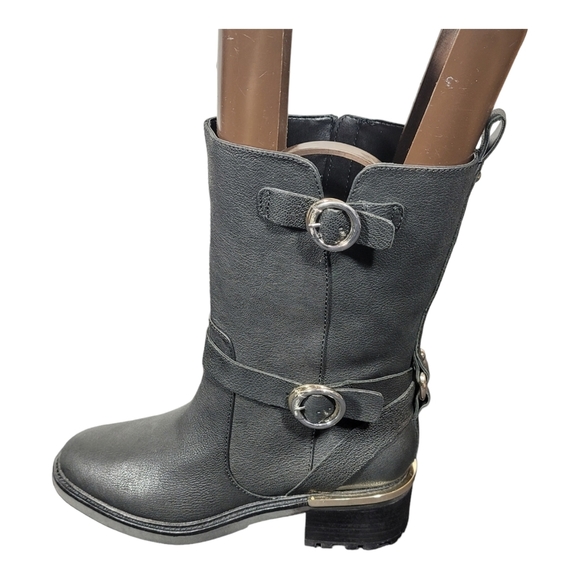 NWOB Vince Camuto Kerivini in Smooth Black Leather Moto Boot Size 10.5 SB7 - Picture 8 of 13